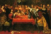 Valentine Cameron Prinsep Prints A Venetian Gaming-House in the Sixteenth Century oil on canvas